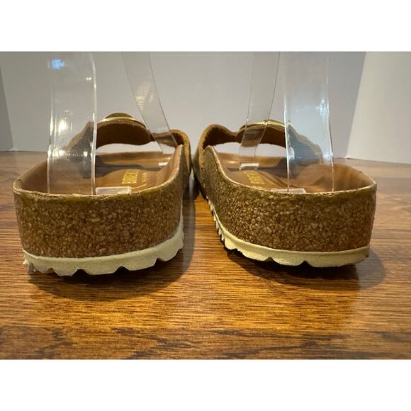 Birkenstock Madrid Big Buckle Leather Slides Brown Size 38 (7-7.5) Classic Style - Picture 5 of 10